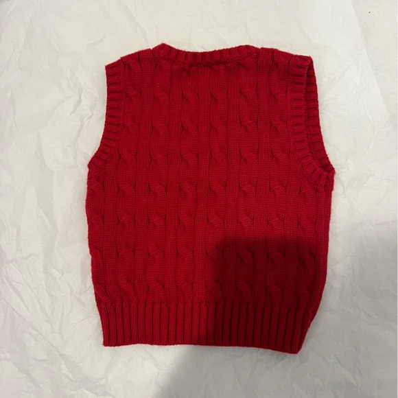 Ralph Lauren Red Cable Knit Sweater Vest Ralph Lauren Christmas size 9 months - Picture 7 of 7